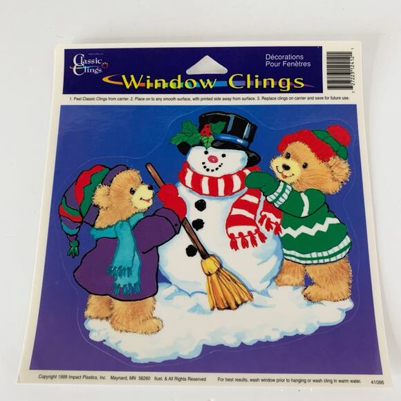 Vintage Classic Clings Christmas Window Clings Decorations 1999 Lot of 6 - Picture 8 of 11